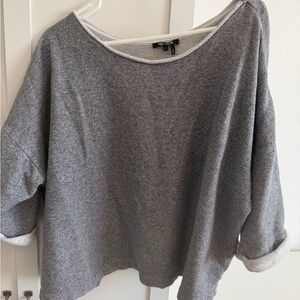 NIC+ZOE Heather Gray Relaxed Boxy Scoop Sweatshirt